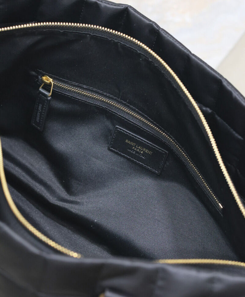 Saint Laurent Gloria In Quilted Nylon Black
